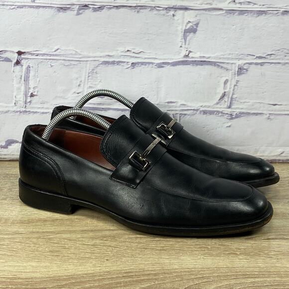 Gucci Black Leather Bit Loafers Men's Size 41.5 E Slip On Dress Shoes - Picture 1 of 12